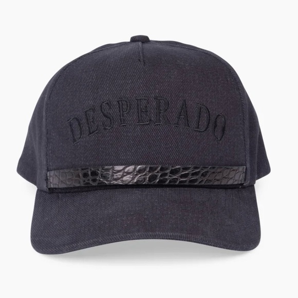 *RARE* Desperado Soul Outlaw Black Leather Alligator Baseball Hat
